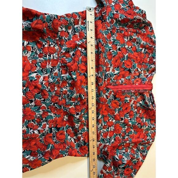 Boohoo Womens Plus Size Red Floral Wrap Skort Playsuit Romper V Neck Size 20 - Picture 8 of 12